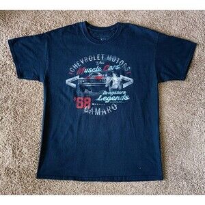 1968 Chevrolet Camaro T-Shirt Men's Large Navy Blue Short Sleeve